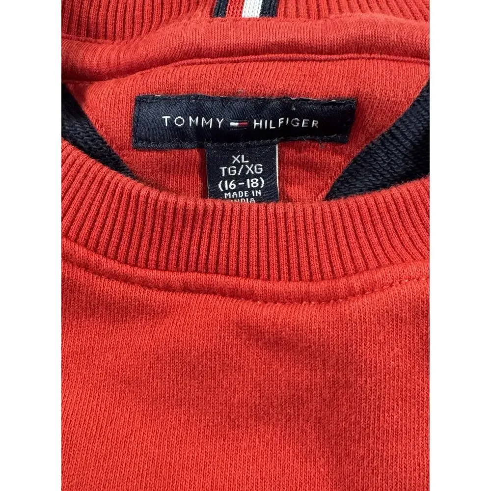 Tommy Hilfiger Boys Pullover Crewneck Sweatshirt Colorblock Logo XL